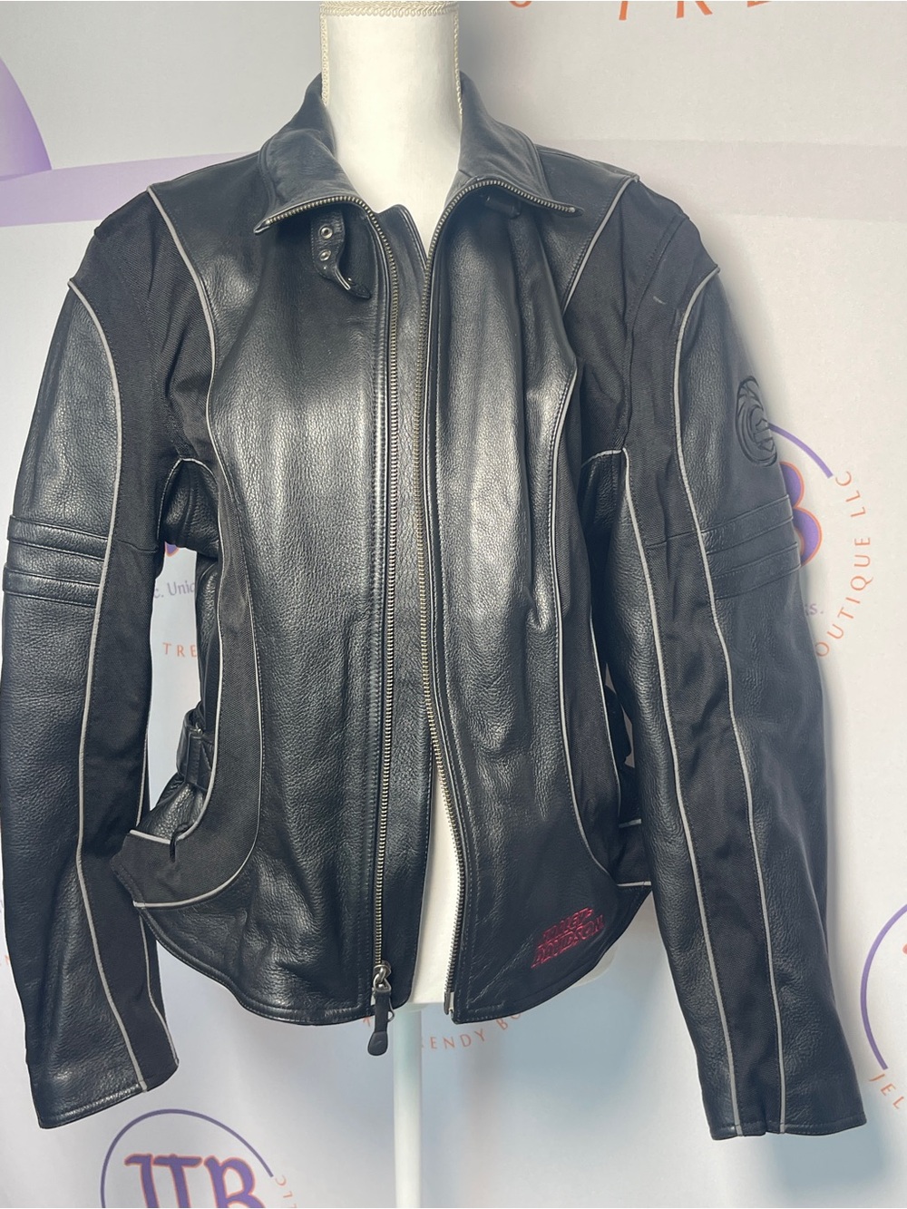 Harley-Davidson Black Leather Zip Front Women's Jacket